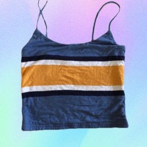 Pacsun Basics Women’s Retro Blue Yellow Cami top size xs